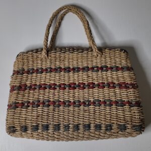Flechttragetasche Vintage gemustert