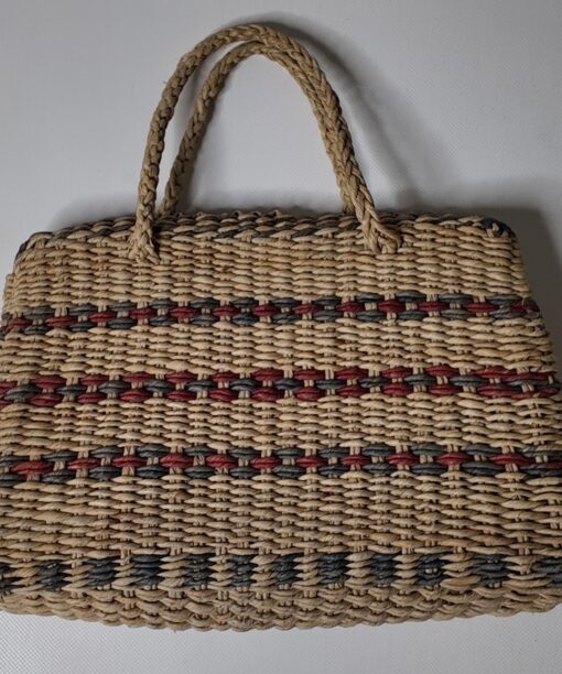 Flechttragetasche Vintage gemustert