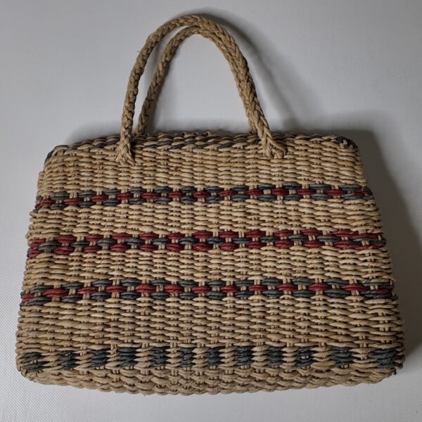 Flechttragetasche Vintage gemustert
